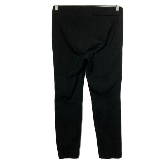 Worth Pants Womens Sz 2 Taper Leg Black Cotton Stretch Textured Knit Side Zip - Picture 3 of 10